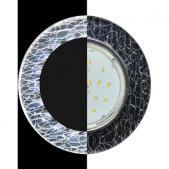 Встраиваемый светильник ECOLA GX53 H4 LD5310 GLASS SE53RNECH хром - колотый лед на черном 38x126 Встраиваемый светильник ECOLA GX53 H4 LD5310 GLASS SE53RNECH хром - колотый лед на черном 38x126