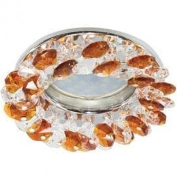 Встраиваемый светильник ECOLA LIGHT MR16 CD4141 FO1617EFY прозрачный, янтарь, хром Встраиваемый светильник ECOLA LIGHT MR16 CD4141 FO1617EFY прозрачный, янтарь, хром